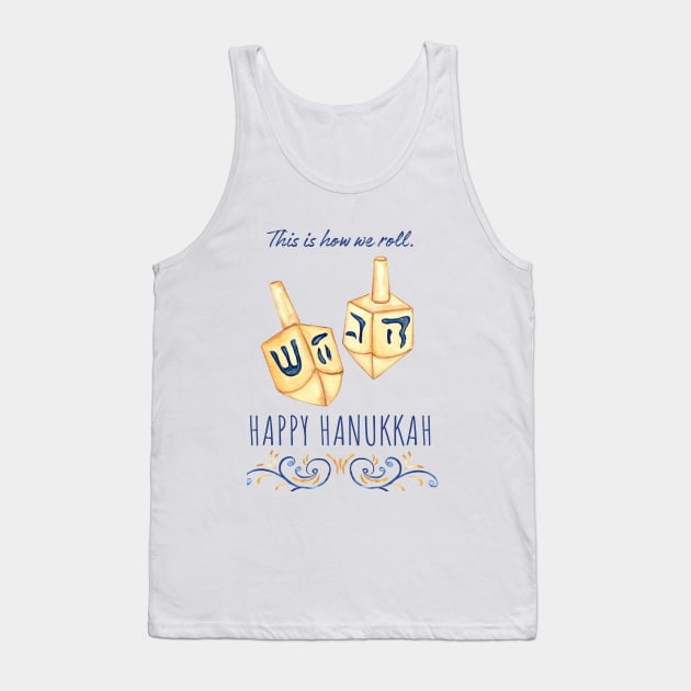 Hanukkah Watercolor D Tank Top by Jean Plout Designs